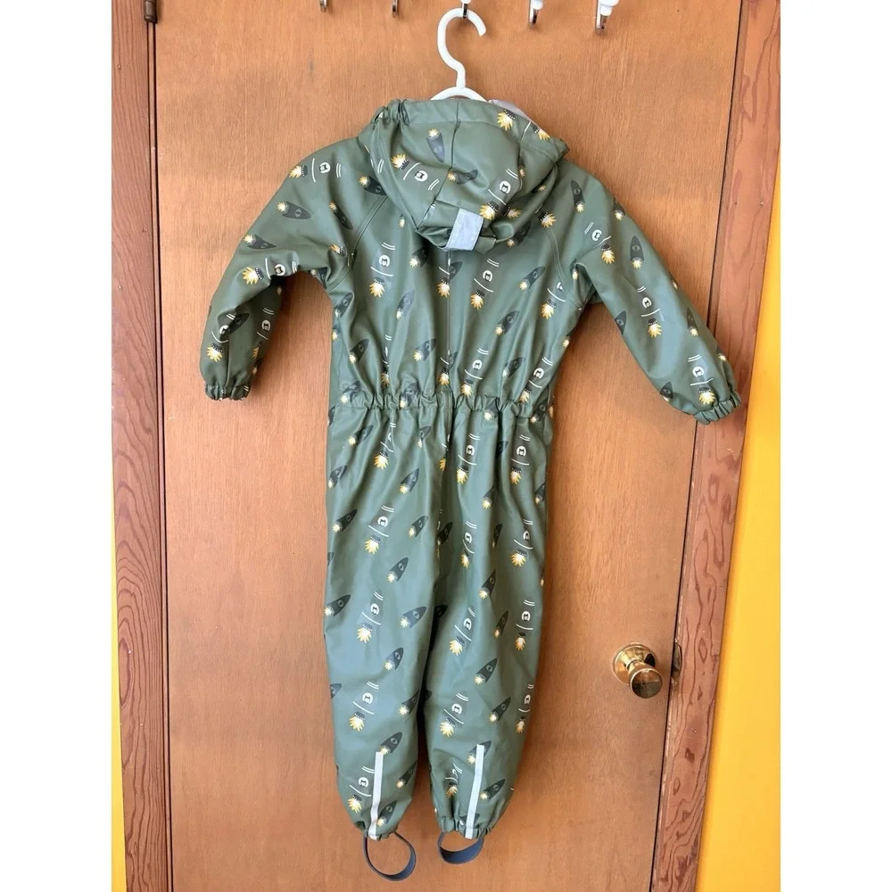 Katnakken Rain Suit Kids 4T Green Quilted Waterproof Snowsuit Hagl 104cm